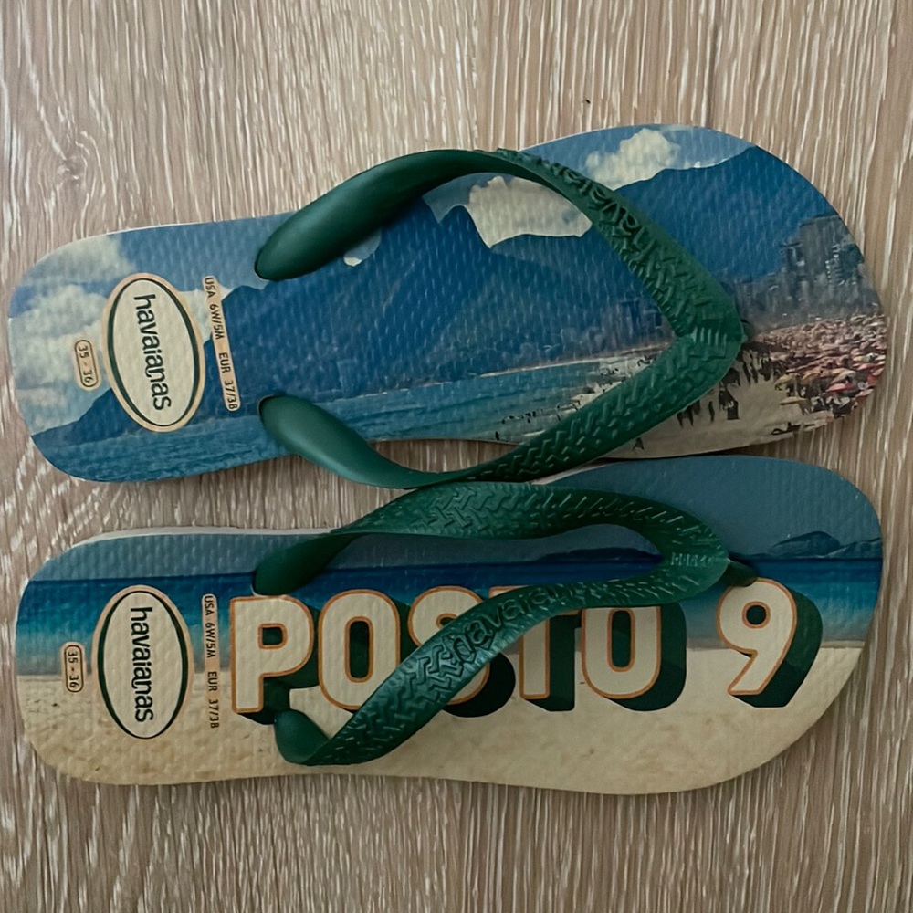 New Havaianas Special Edition Posto 9 Beach Thong Flip Flops